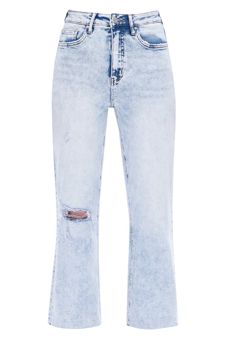 High Waist Distressed Straight Leg Jeans, Alternate, color, PARADISE
