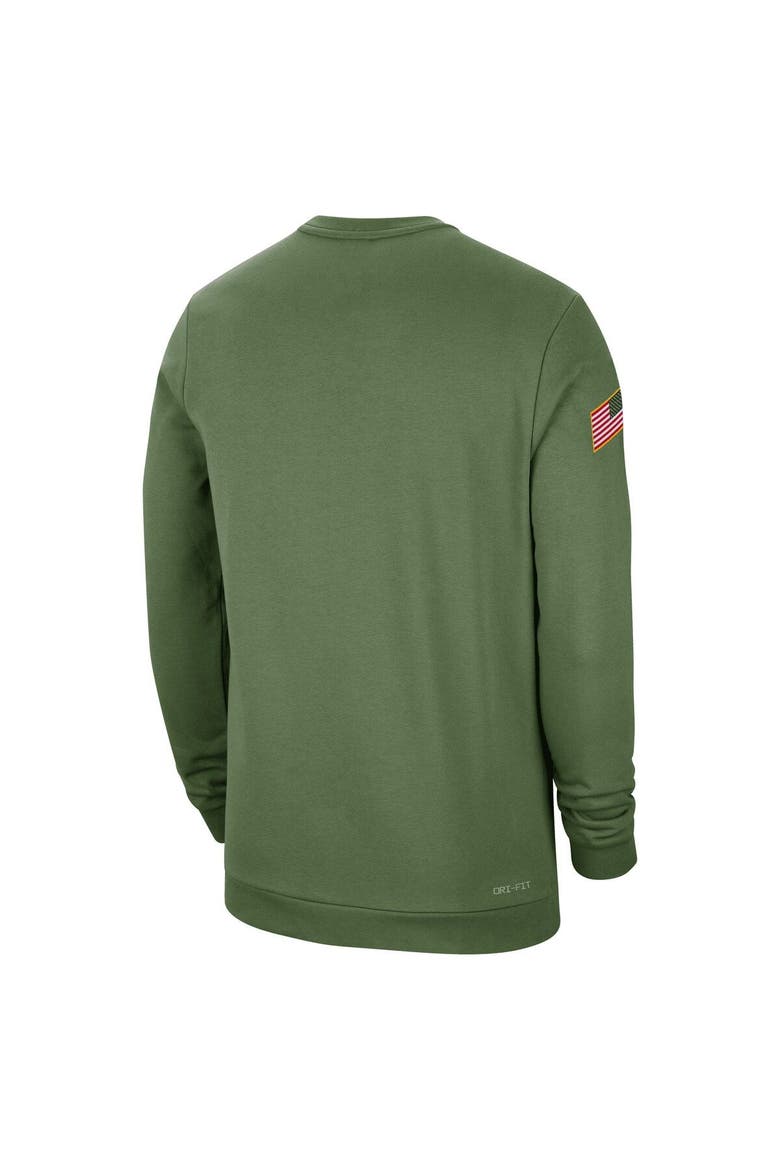 Men's Nike Olive Ohio State Buckeyes Military Pullover Sweatshirt, Alternate, color, Olive