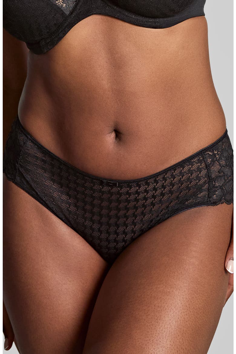 Envy Lace Hipster Briefs, Main, color, BLACK
