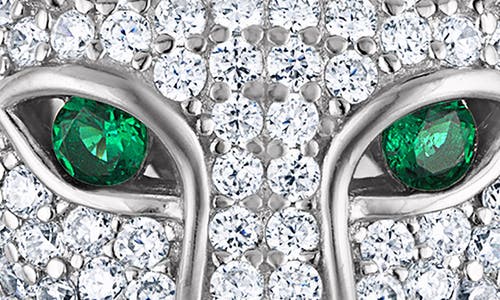 Fzn Cubic Zirconia Panther Pendant Necklace In White