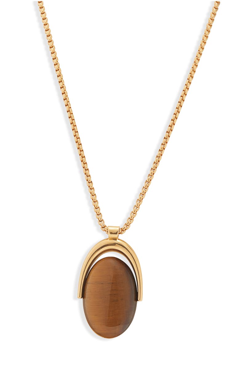 TOM FORD Angelica Tiger's Eye Pendant Necklace, Alternate, color,