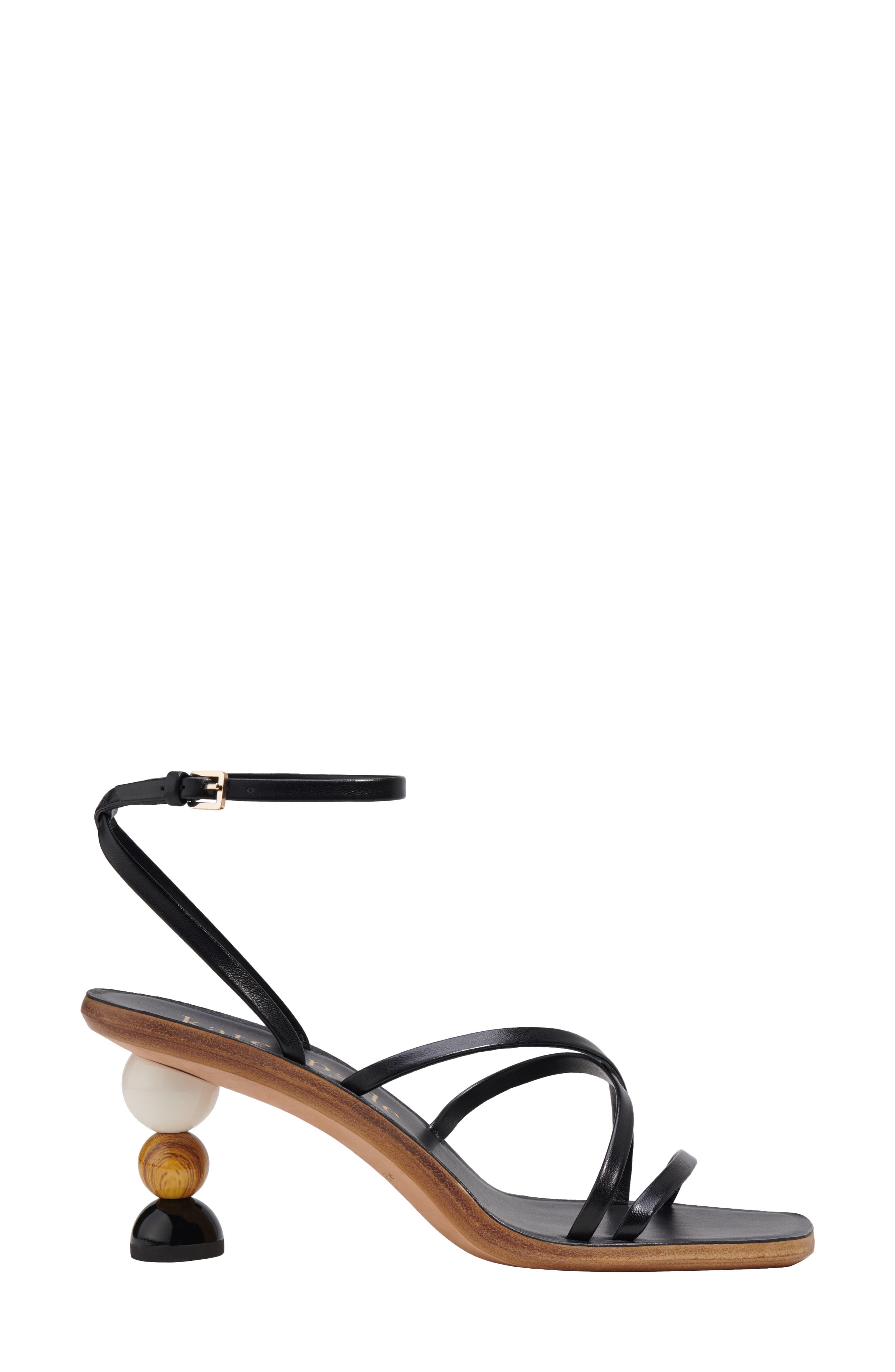 Kate Spade New York charmer strappy sandal, Alternate, color, Black Multi.