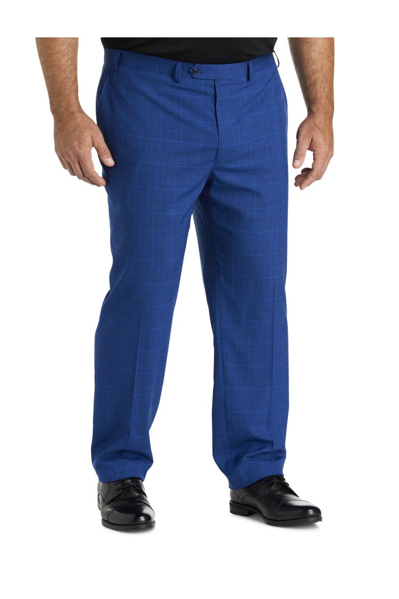 Big & Tall Windowpane Suit Pants, Main, color, BLUE