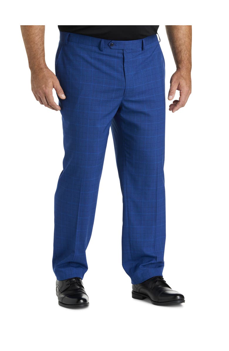 Michael Kors Big & Tall Windowpane Suit Pants, Main, color, Blue