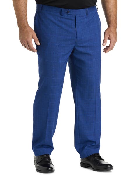 Big & Tall Windowpane Suit Pants