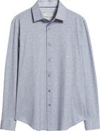 Bugatchi Jimmy OoohCotton® Stripe Floral Button-Up Shirt