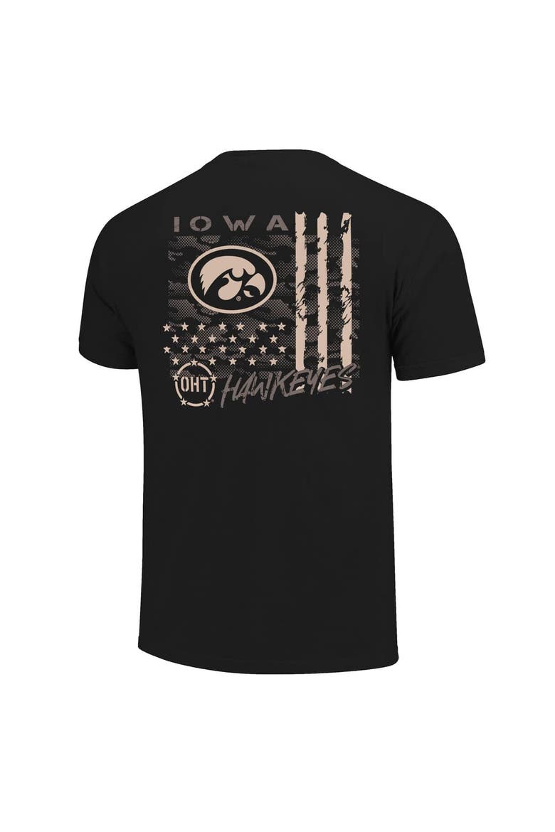 Men's  Black Iowa Hawkeyes Comfort Colors OHT Camo Overlay T-Shirt, Alternate, color, Black