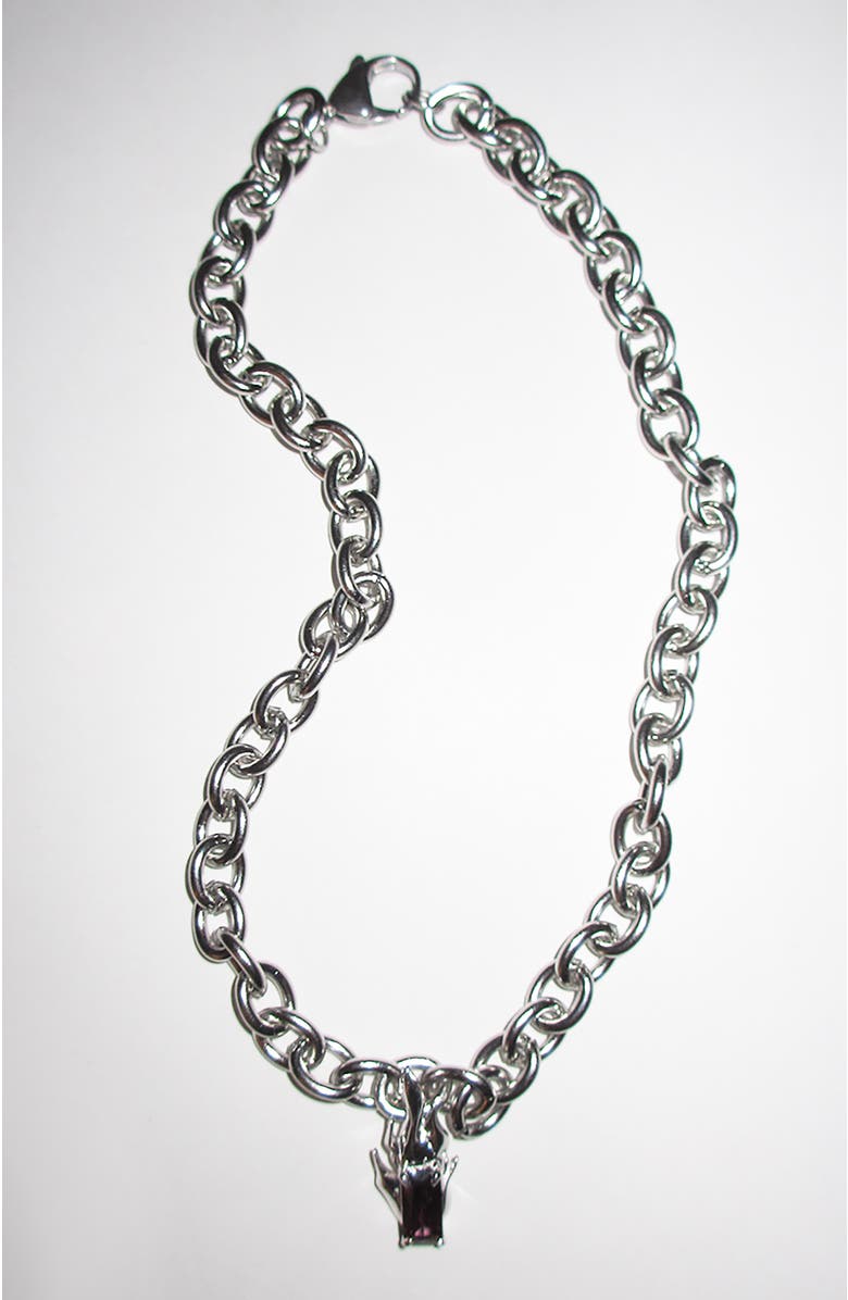 Rimor Jewelry Purple Gem Flame Chain, Alternate, color, Silver