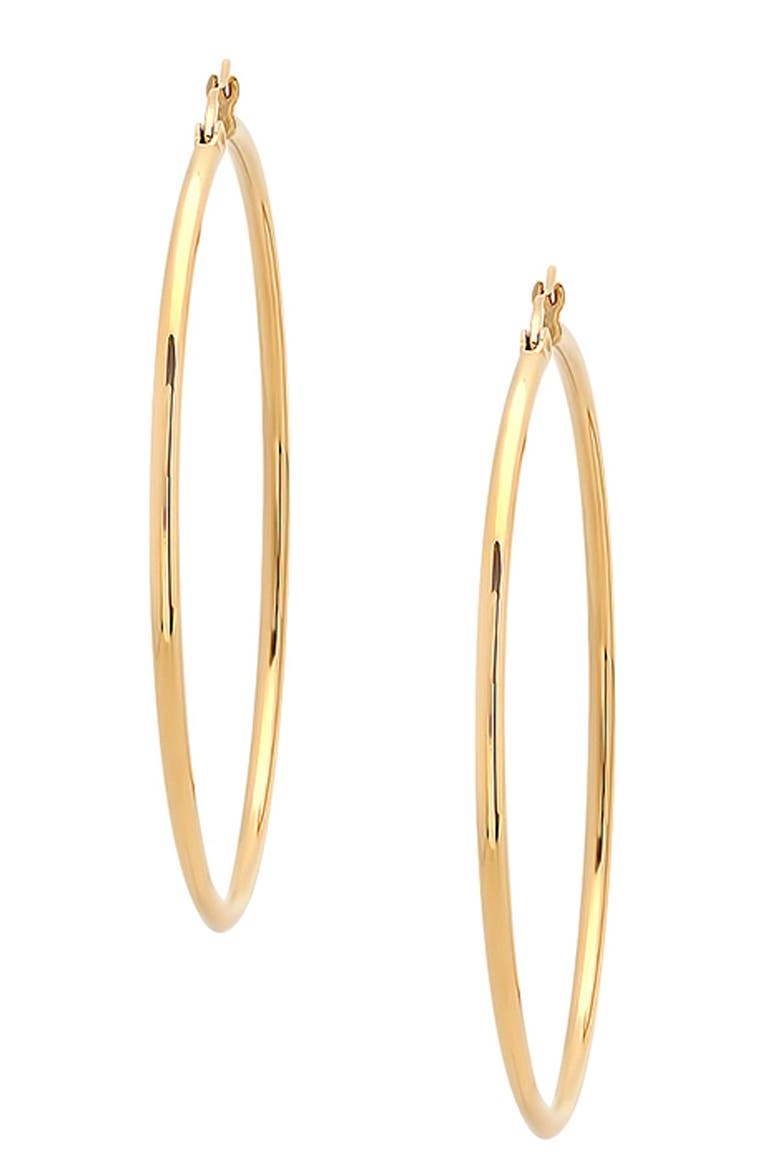 Polished Hoop Earrings, Main, color, yellow
