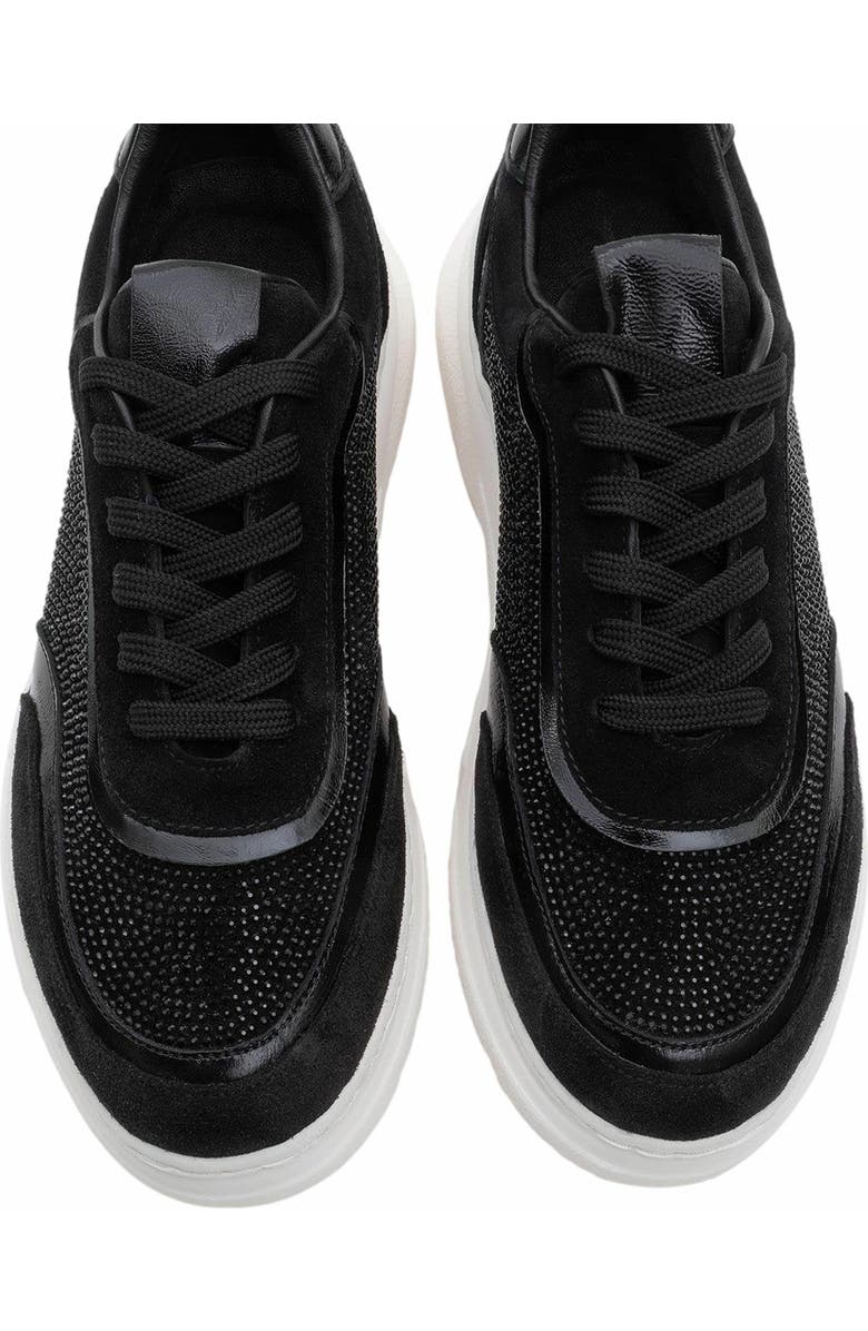 Forever & Always Shoes Polly Rhinestone Suede Leather Platform Sneakers, Alternate, color,