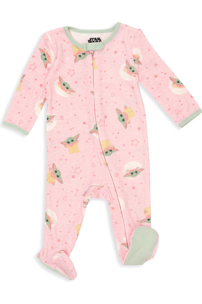 The Mandalorian Grogu 2-Pack Footed One Piece Sleep N' Play, Alternate, color, Mint Pink Grogu