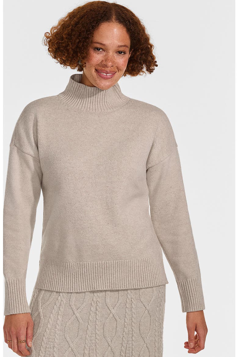 Dweller Split Hem Turtleneck Sweater, Main, color, Oatmeal Tan Heather