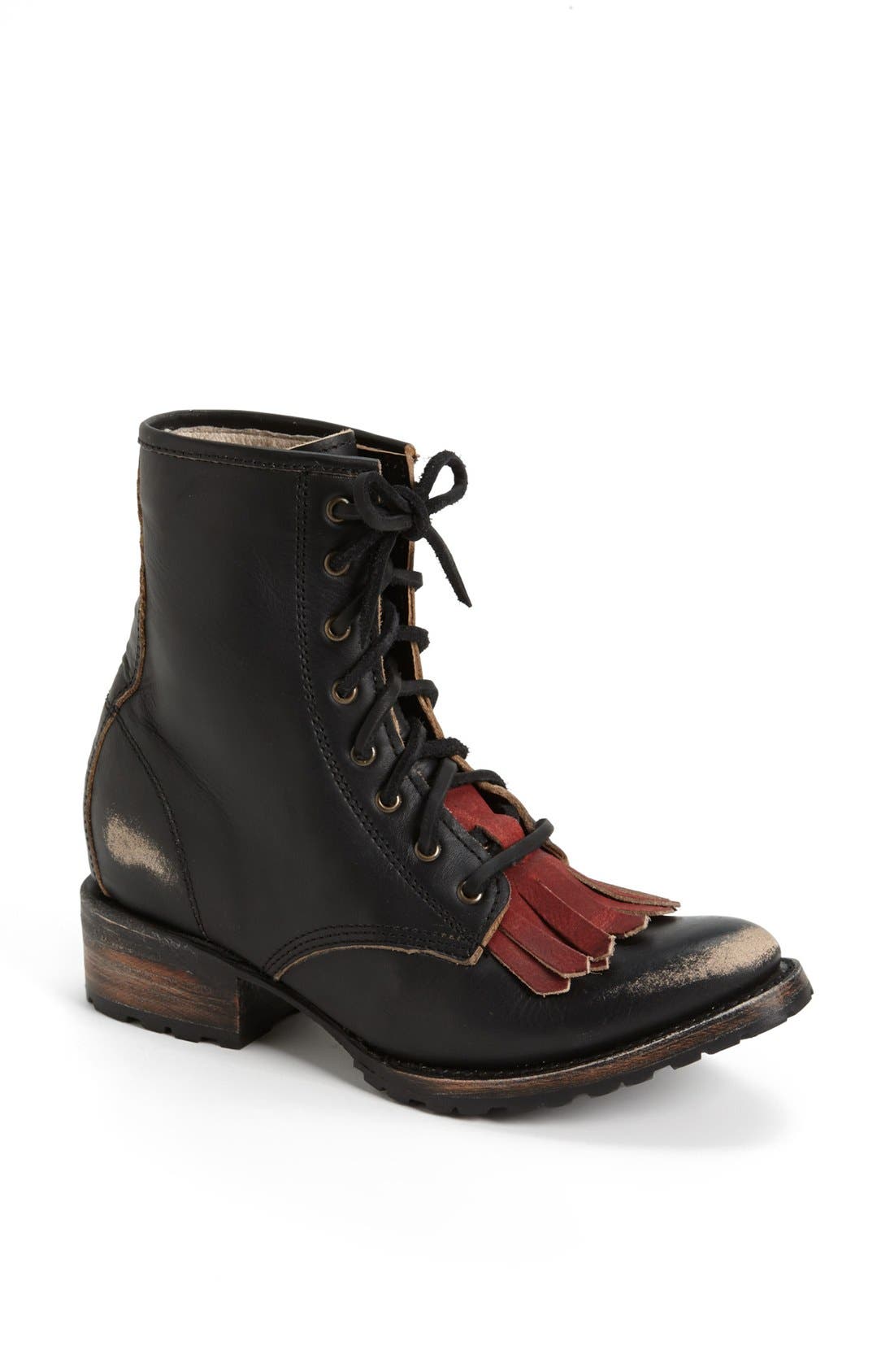'Robertson' Lace-Up Boot, Main, color, BLACK