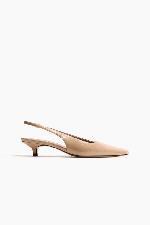 Kitten-heeled Slingbacks