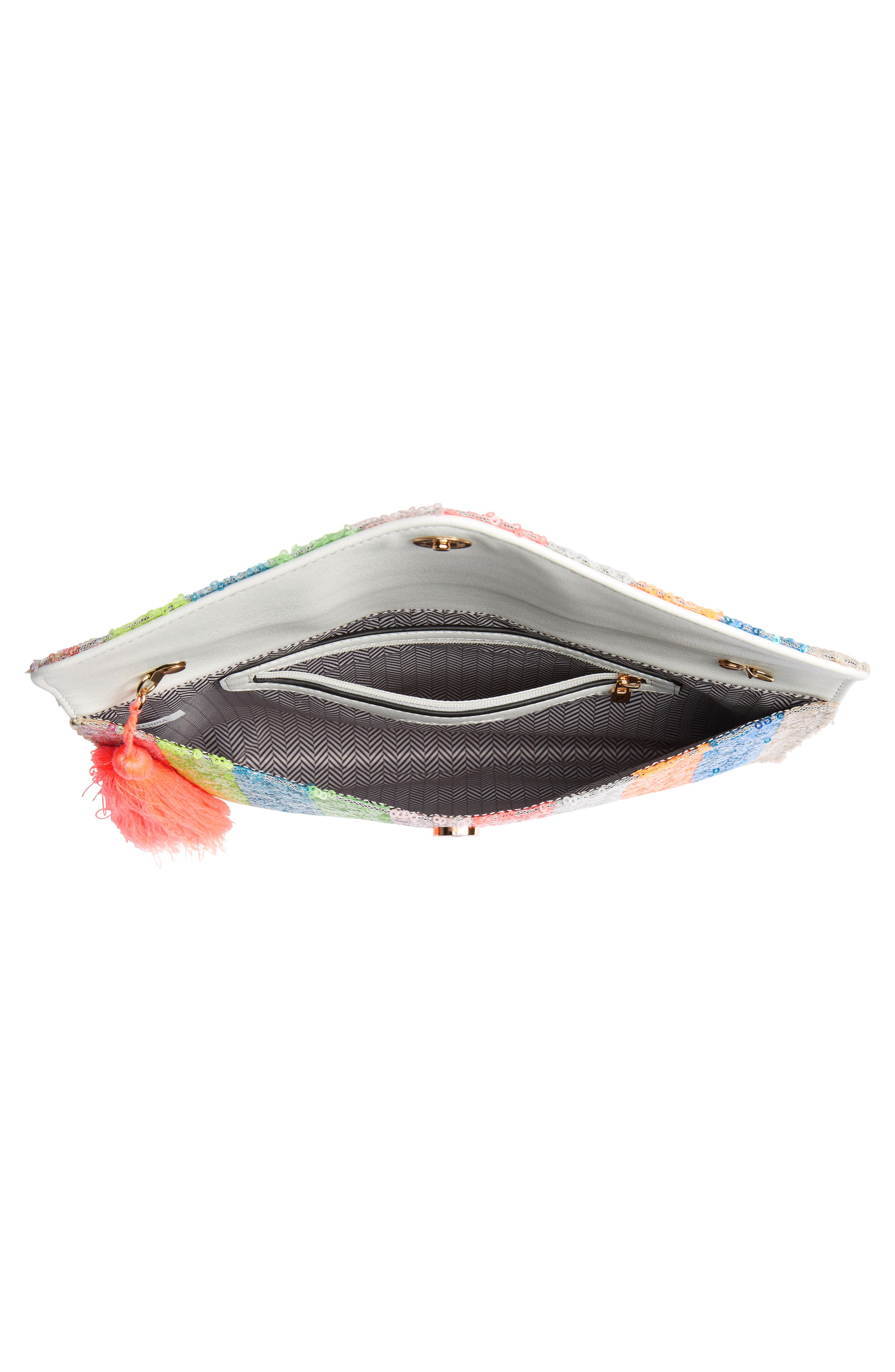Mali + Lili Leah Sequin Stripe Clutch, Alternate, color, 