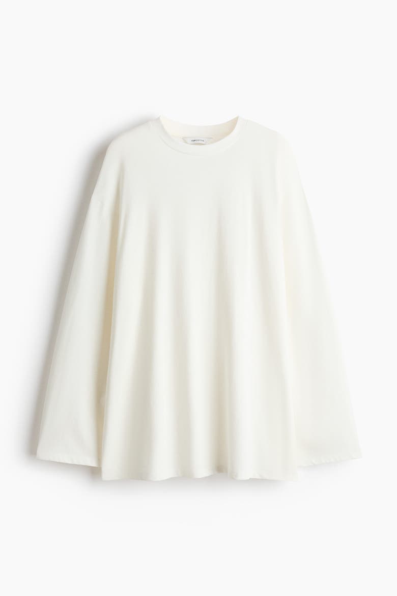 Long-sleeved Cotton Top, Alternate, color, Cream