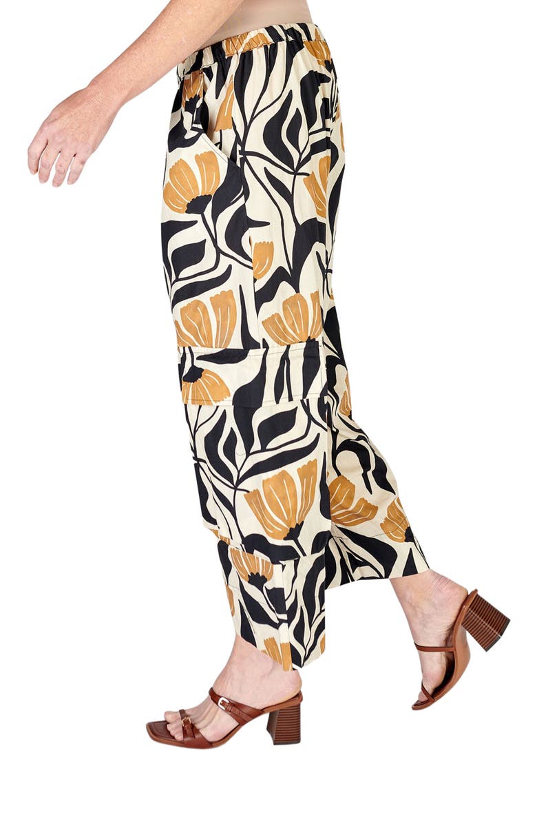 Alembika Cropped wide leg pants in tulip print, Alternate, color, 