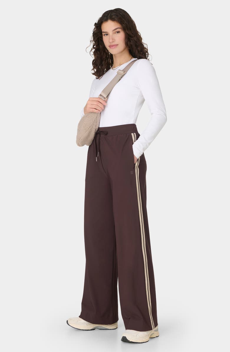 Sweaty Betty Explorer Side Stripe Wide Leg Pants, Alternate, color, Sable Brown