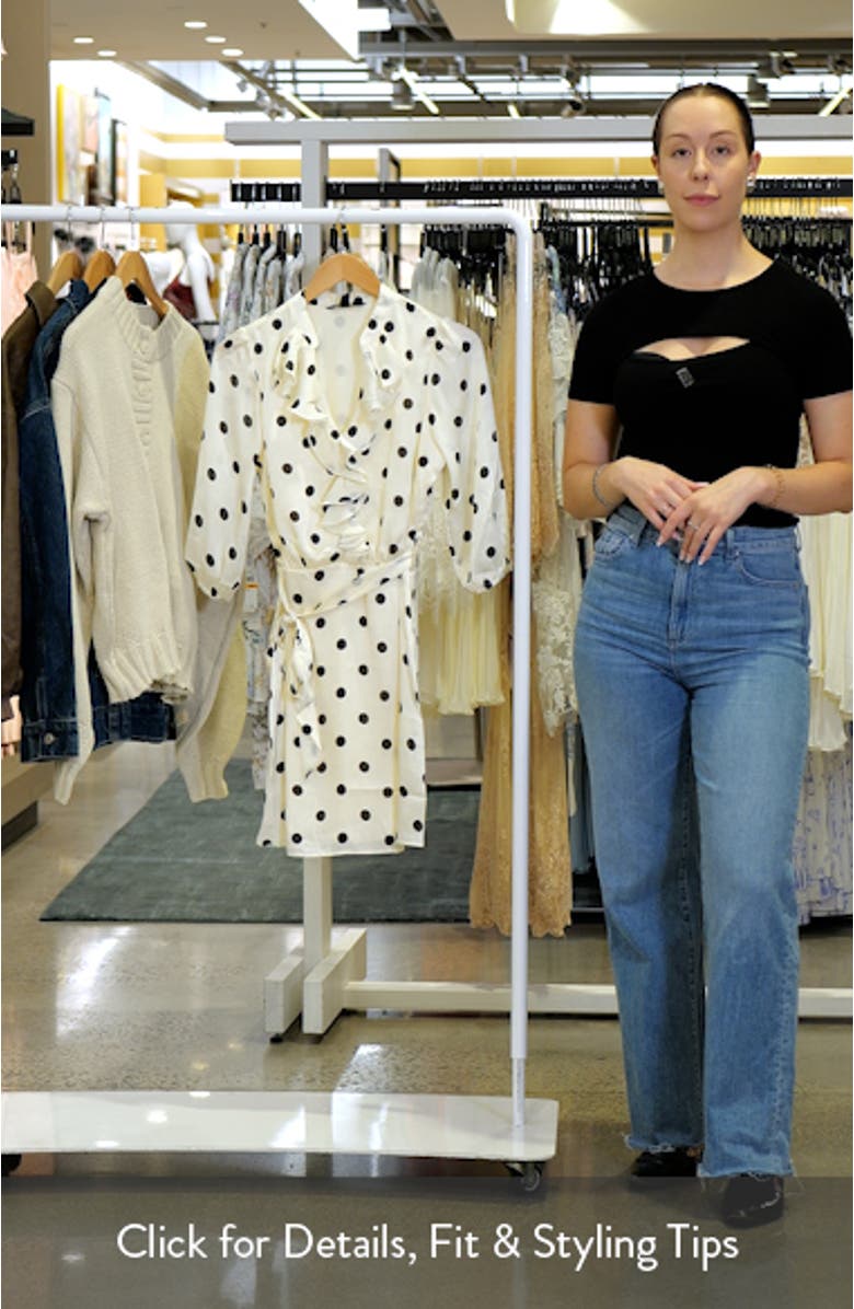 Polka Dot Ruffle Tie Belt Minidress, sales video thumbnail