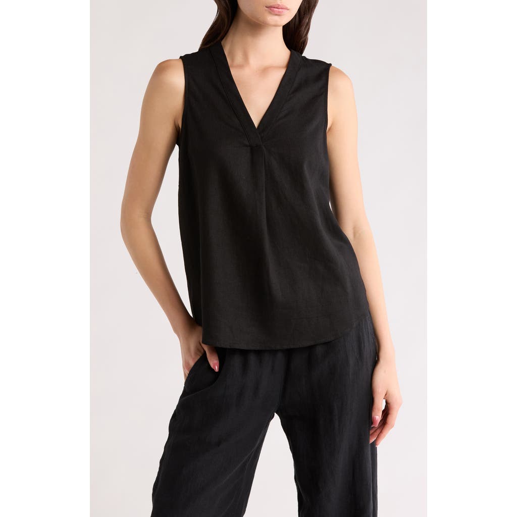Vince Camuto Plus Size V-neck Sleeveless Blouse In Black