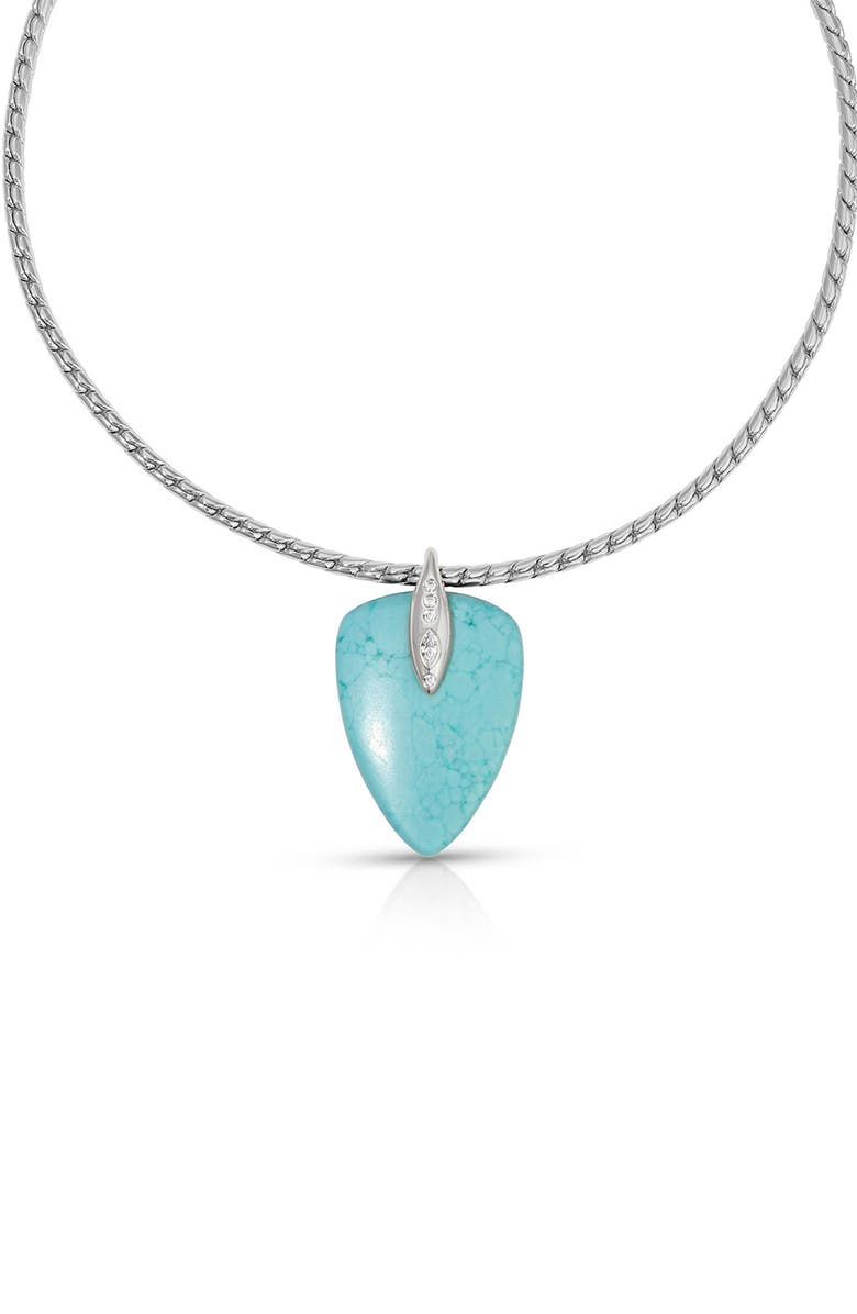 Ettika Solstice Pendant Choker Necklace, Main, color, Turquoise And Silver