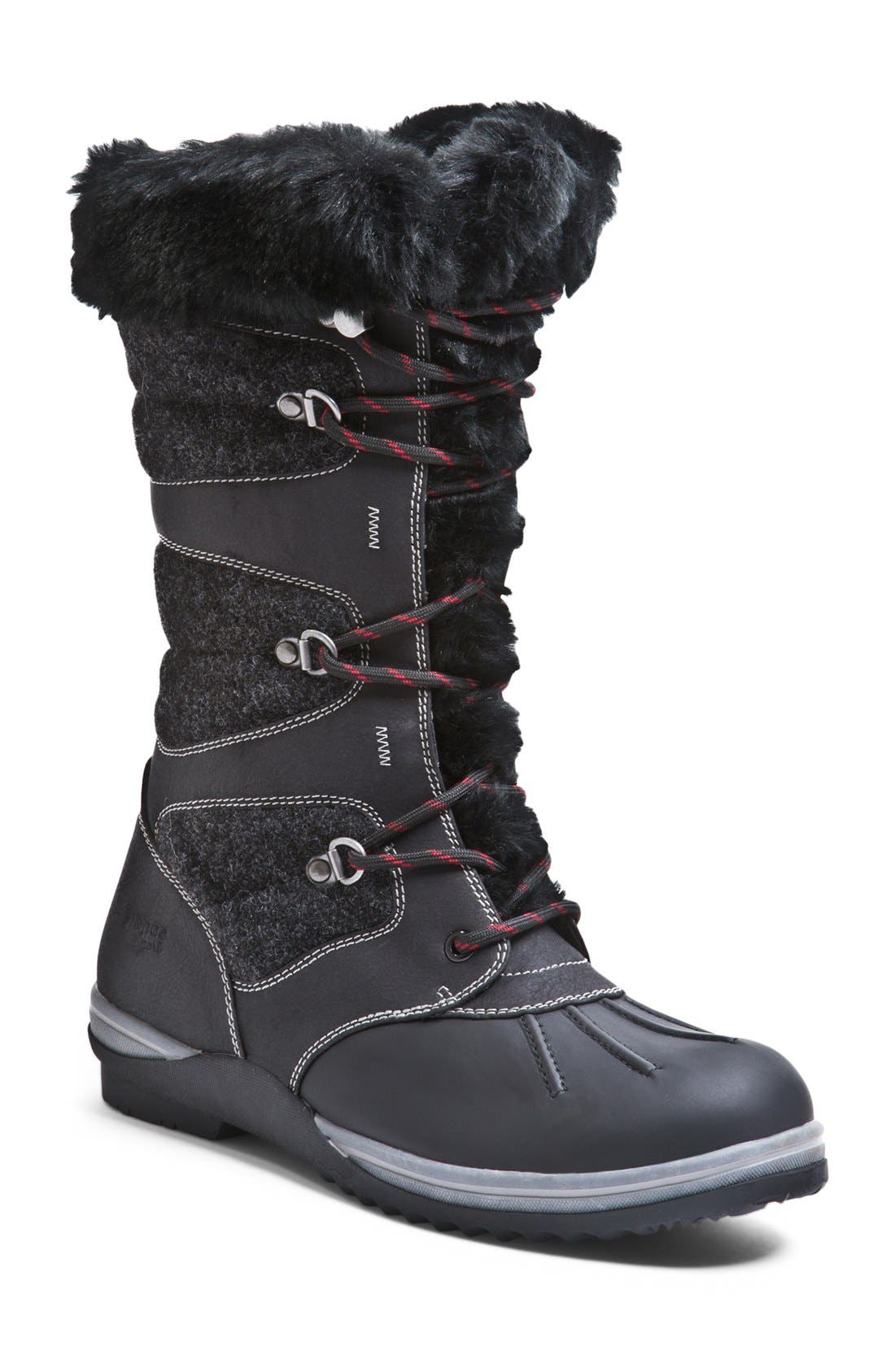 'Sasha' Waterproof Snow Boot, Main, color, BLACK