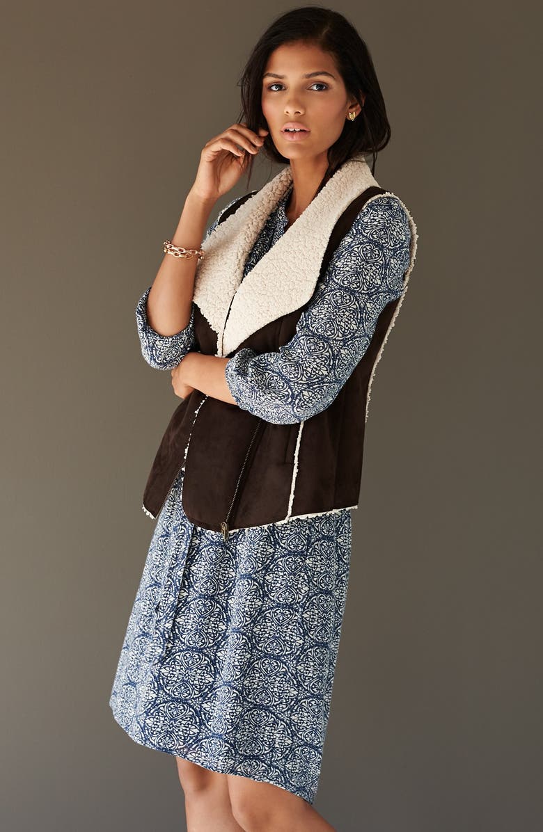 Caslon<sup>®</sup> Faux Shearling Vest, Alternate, color, 