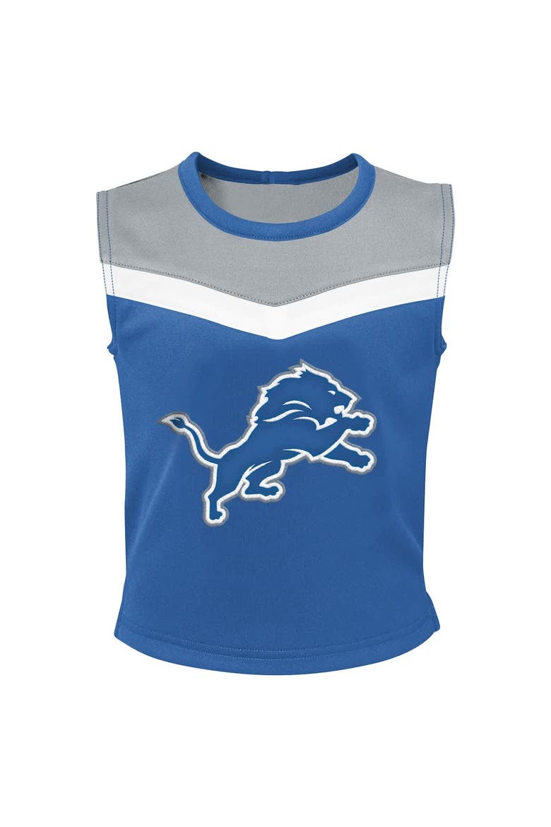 Girls Preschool Blue Detroit Lions Spirit Cheerleader Two-Piece Set with Bloomers, Alternate, color, Blue