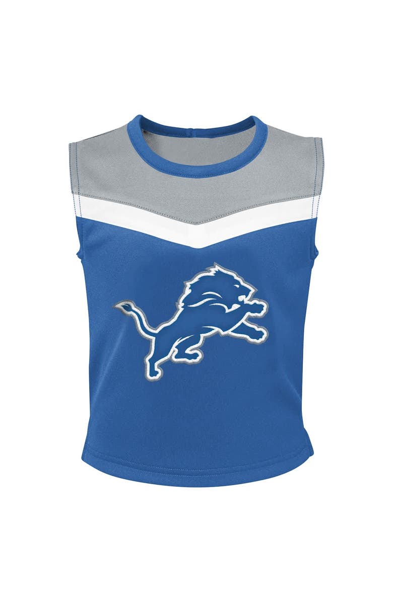 Outerstuff Girls Preschool Blue Detroit Lions Spirit Cheerleader Two-Piece Set with Bloomers, Alternate, color, 