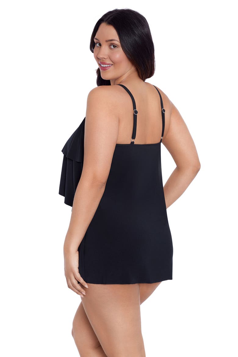 Emilia Asymmetrical Tiered Swimdress, Alternate, color, Black