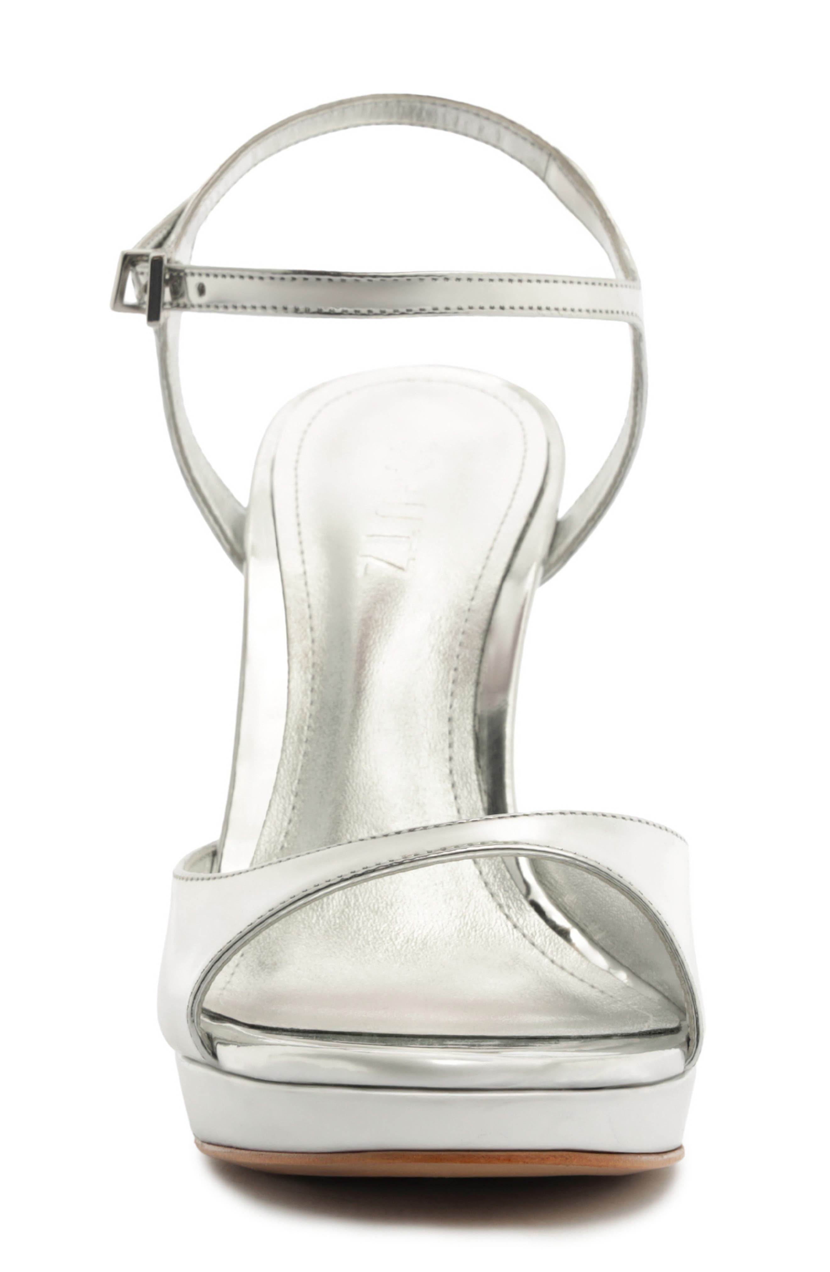 Scarelett Ankle Strap Platform Sandal, Alternate, color, SILVER