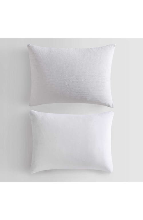 Calvin Klein Seersucker 3 Piece Duvet Cover Set, King In White