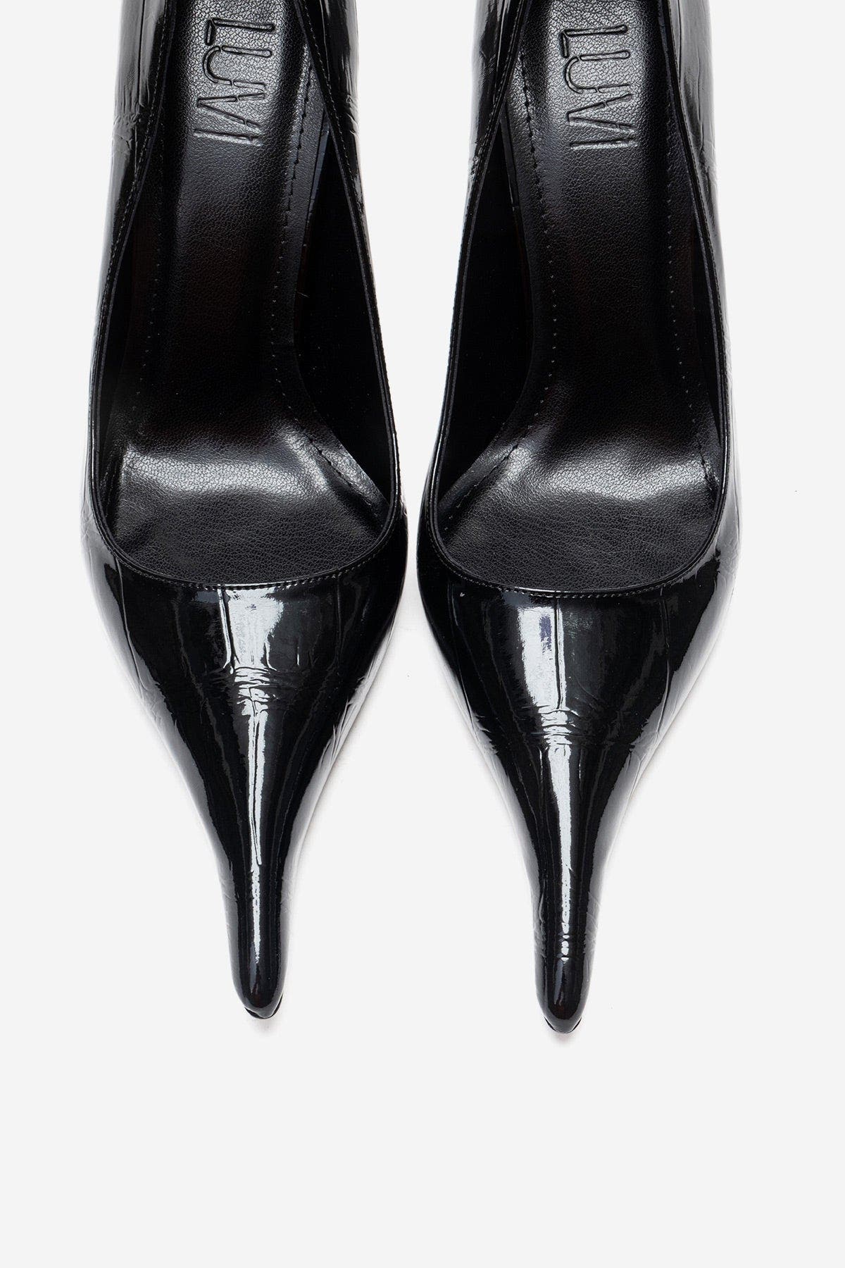 Prologue Shoes Luce Pointed Toe Stiletto Pump, Alternate, color, Black Print