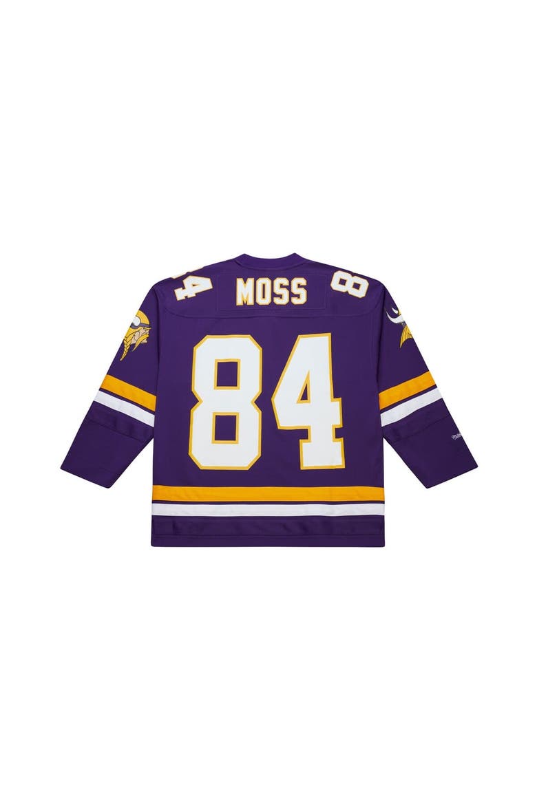 Men's Mitchell & Ness Randy Moss Purple Minnesota Vikings Maxxed Out Fashion Hockey Jersey, Alternate, color, Purple