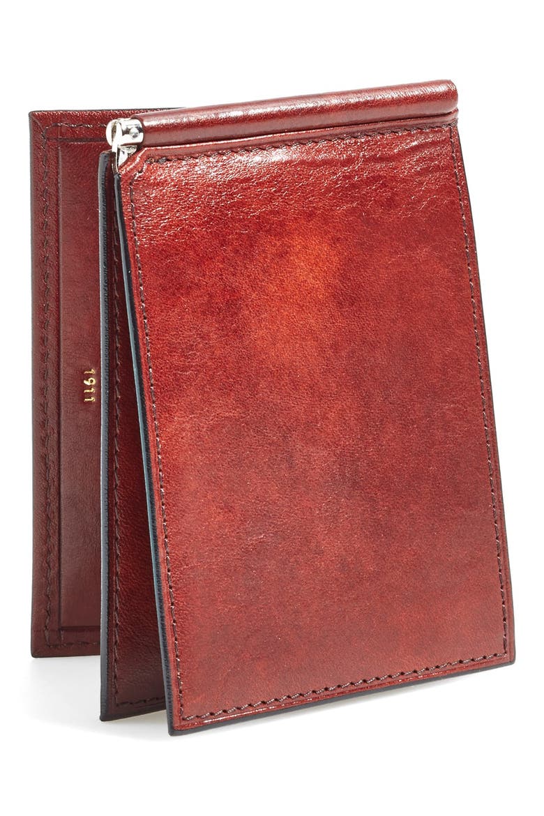 Old Leather Money Clip Wallet, Alternate, color, DARK BROWN