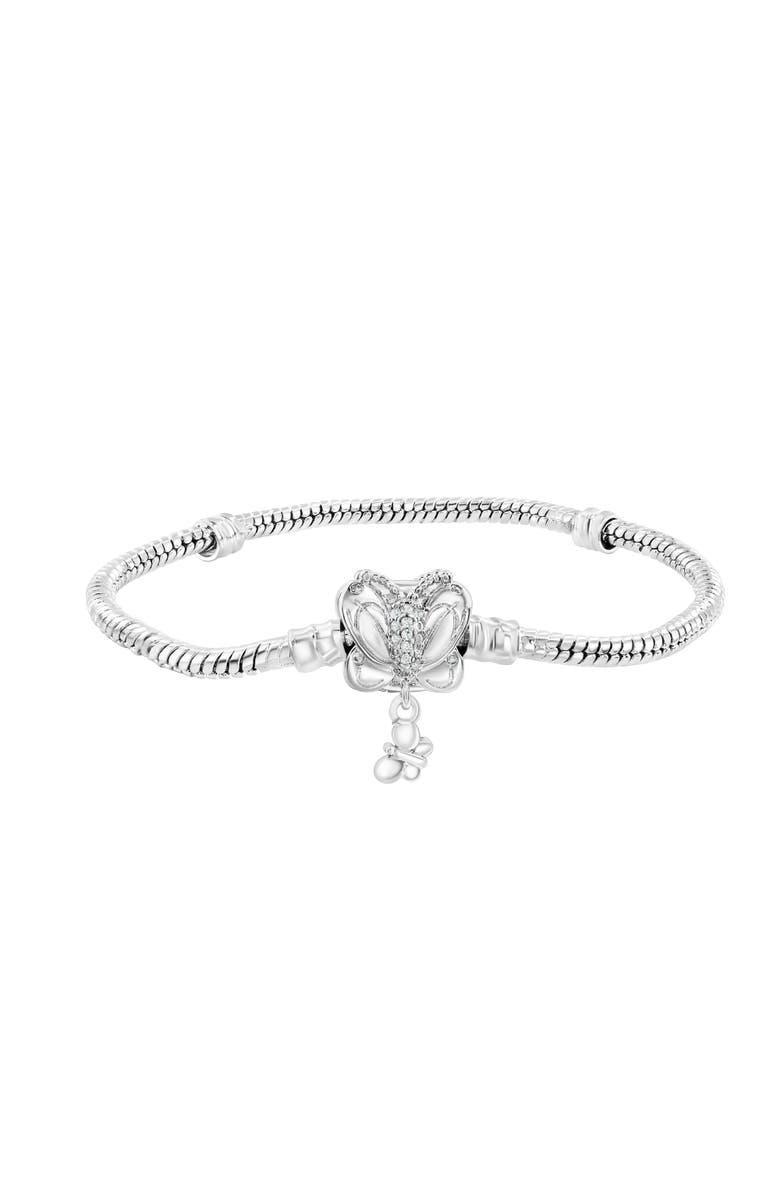 Donatello Gian Butterfly Charm Bracelet, Main, color, Silver