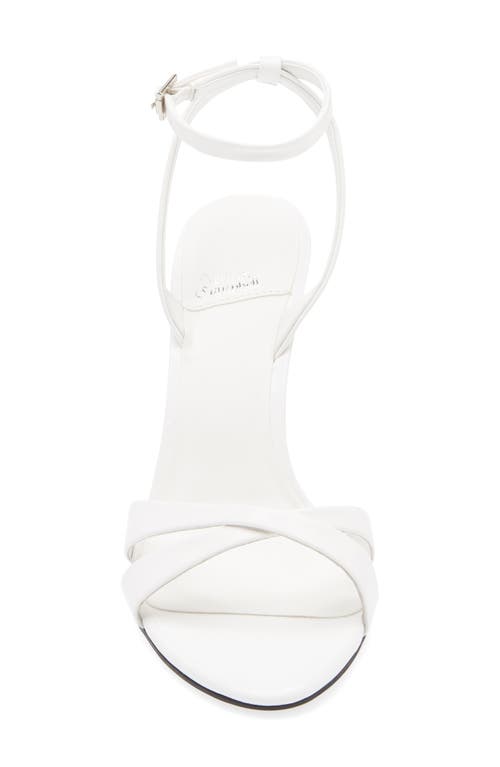 Jeffrey Campbell Trella Ankle Strap Wedge Sandal In White Patent