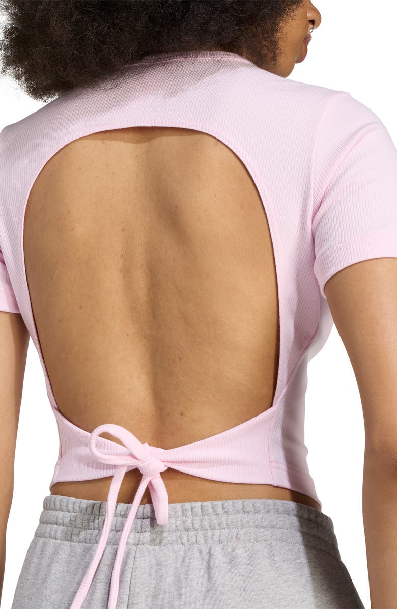 adidas Campus 2000 Back Cutout Rib Crop T-Shirt, Alternate, color,