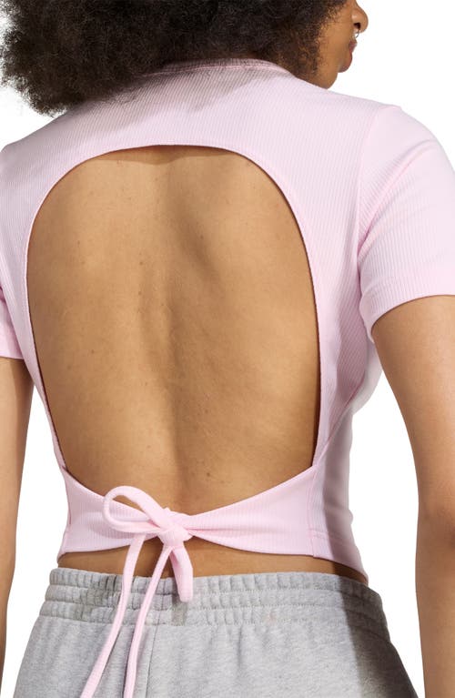 Adidas Originals Adidas Campus 2000 Back Cutout Rib Crop T-shirt In Pink