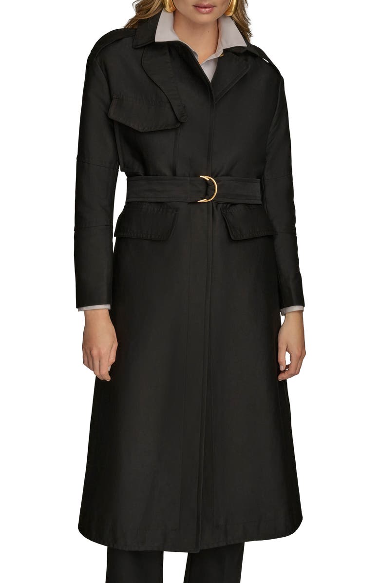 Donna Karan New York Safari Rain Coat, Alternate, color, Black