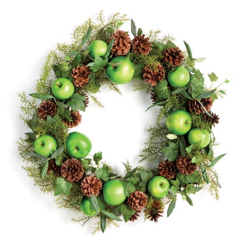 Apple & Mixed Botanicals Wreath 24"