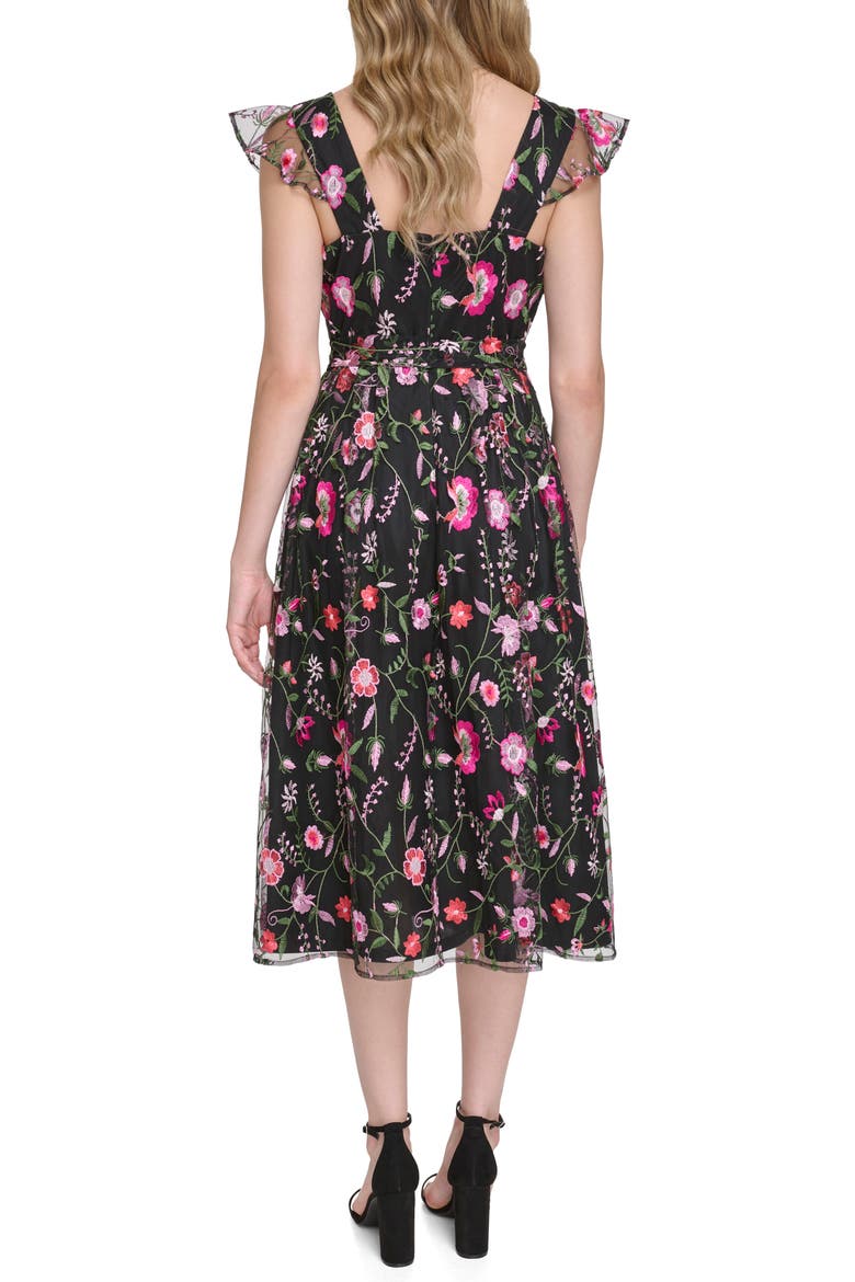 Floral Embroidered Maxi Dress, Alternate, color, BLACK MULTI