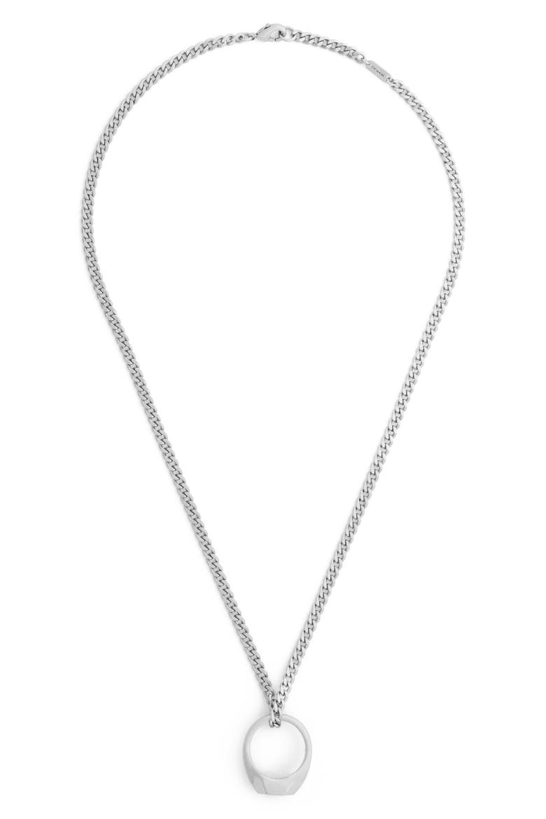 Signet Ring Pendant Necklace, Alternate, color, ANTIQUE SILVER