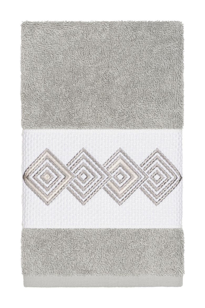Noah Embellished Hand Towel - Light Grey, Main, color, LIGHT GREY