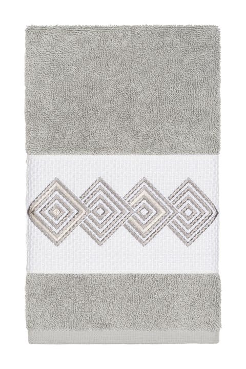 Noah Embellished Hand Towel - Light Grey