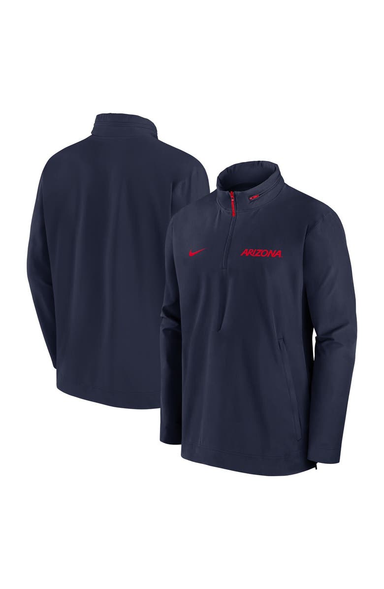 Nike Men's Nike Navy Arizona Wildcats 2024 Sideline Coaches Quarter-Zip Hoodie Jacket, Main, color, 
