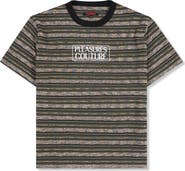 PLEASURES Embroidered Couture Stripe T-Shirt