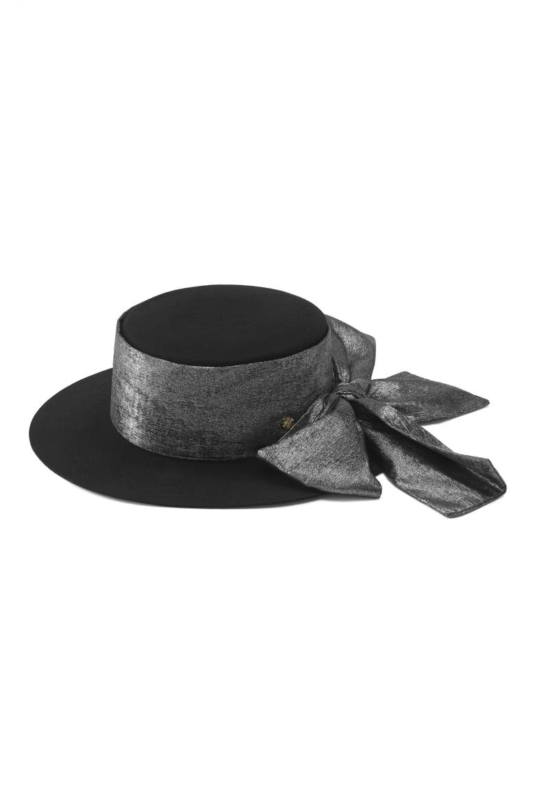 Honor Wool Boater Hat, Main, color, BLACK