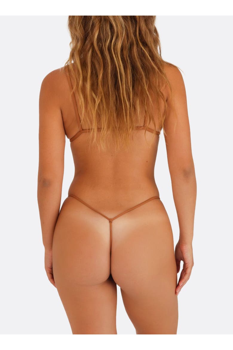 G Money Thong Bikini Bottom, Alternate, color, Brown