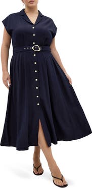 City Chic Liliyana Cap Sleeve Belted Dress